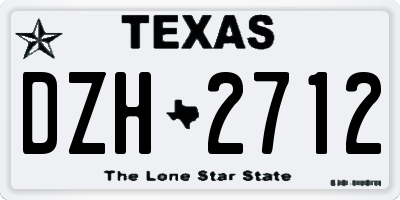 TX license plate DZH2712