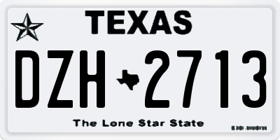 TX license plate DZH2713
