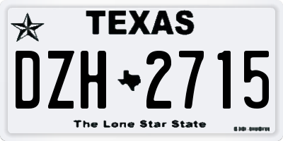TX license plate DZH2715