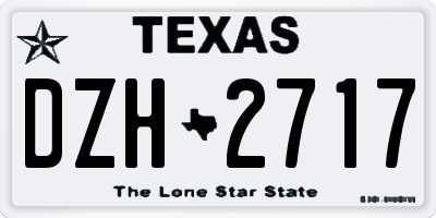 TX license plate DZH2717