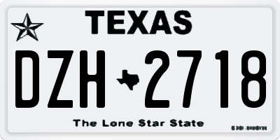 TX license plate DZH2718