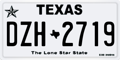 TX license plate DZH2719