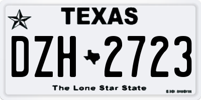 TX license plate DZH2723