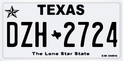 TX license plate DZH2724