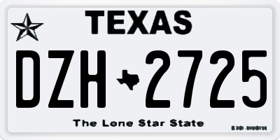 TX license plate DZH2725