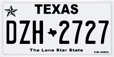 TX license plate DZH2727