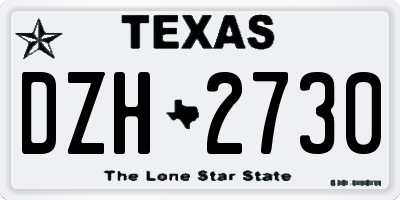 TX license plate DZH2730