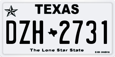 TX license plate DZH2731