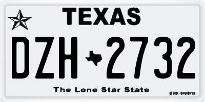 TX license plate DZH2732