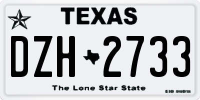 TX license plate DZH2733