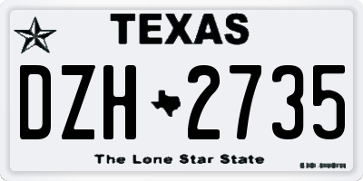 TX license plate DZH2735