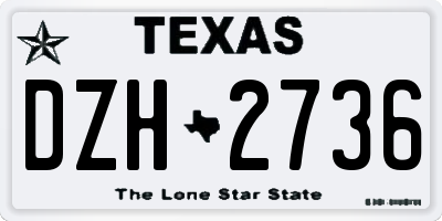 TX license plate DZH2736