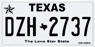 TX license plate DZH2737