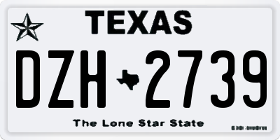 TX license plate DZH2739