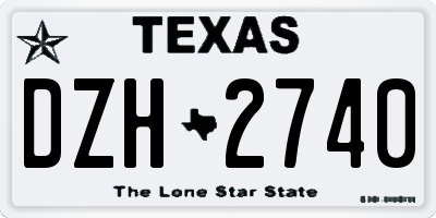TX license plate DZH2740