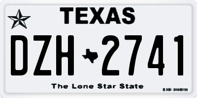 TX license plate DZH2741