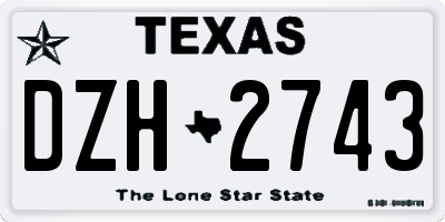 TX license plate DZH2743