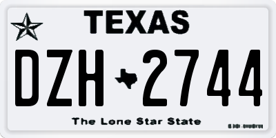 TX license plate DZH2744