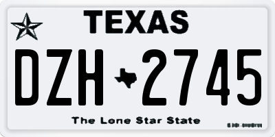 TX license plate DZH2745