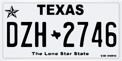 TX license plate DZH2746
