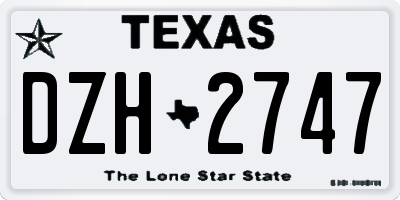 TX license plate DZH2747