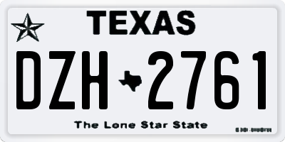 TX license plate DZH2761