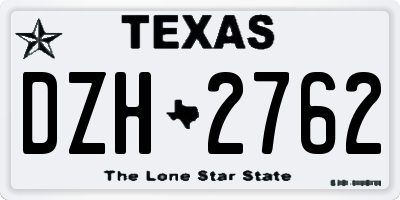 TX license plate DZH2762
