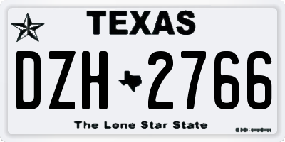 TX license plate DZH2766