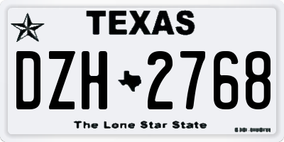 TX license plate DZH2768