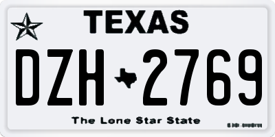 TX license plate DZH2769