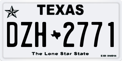 TX license plate DZH2771