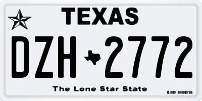 TX license plate DZH2772