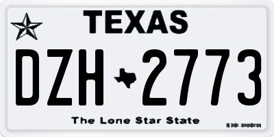 TX license plate DZH2773