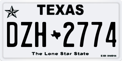 TX license plate DZH2774