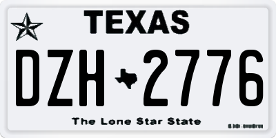 TX license plate DZH2776