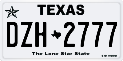 TX license plate DZH2777