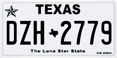TX license plate DZH2779