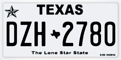 TX license plate DZH2780