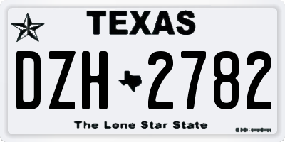 TX license plate DZH2782