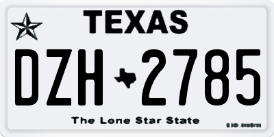 TX license plate DZH2785