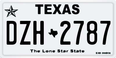 TX license plate DZH2787