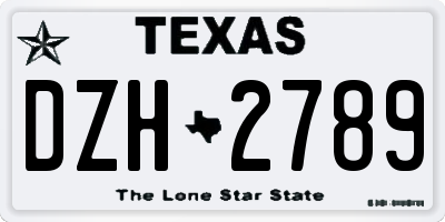 TX license plate DZH2789