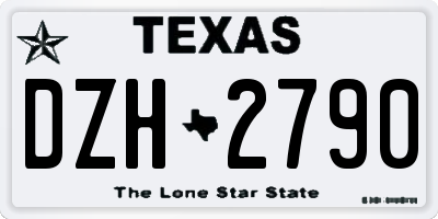 TX license plate DZH2790