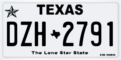 TX license plate DZH2791