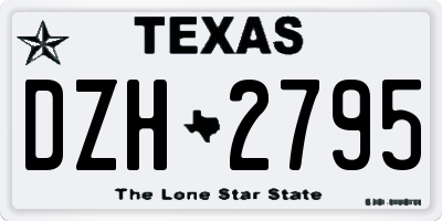 TX license plate DZH2795