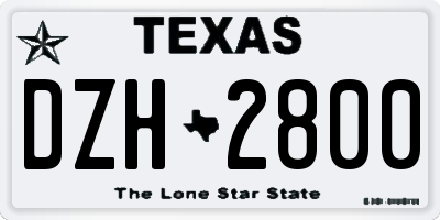 TX license plate DZH2800
