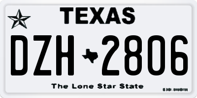 TX license plate DZH2806