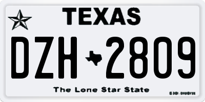 TX license plate DZH2809