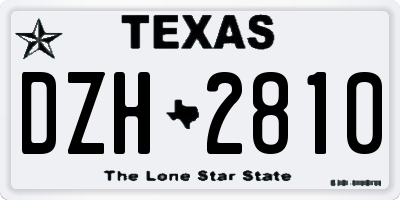 TX license plate DZH2810