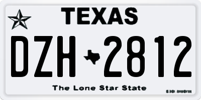 TX license plate DZH2812